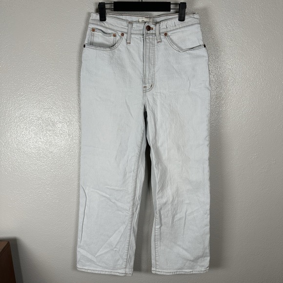 Madewell Denim - MADEWELL The Perfect Vintage Wide-Leg Crop Jeans Womens Size 28 Blue Light Wash
